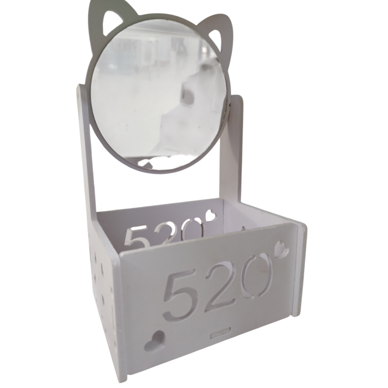 Organizador de Maquillaje con Espejo Tipo Gatito