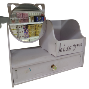 Organizador de Maquillaje con Espejo Tipo Gatito