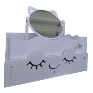 Organizador de Maquillaje con Espejo Tipo Gatito