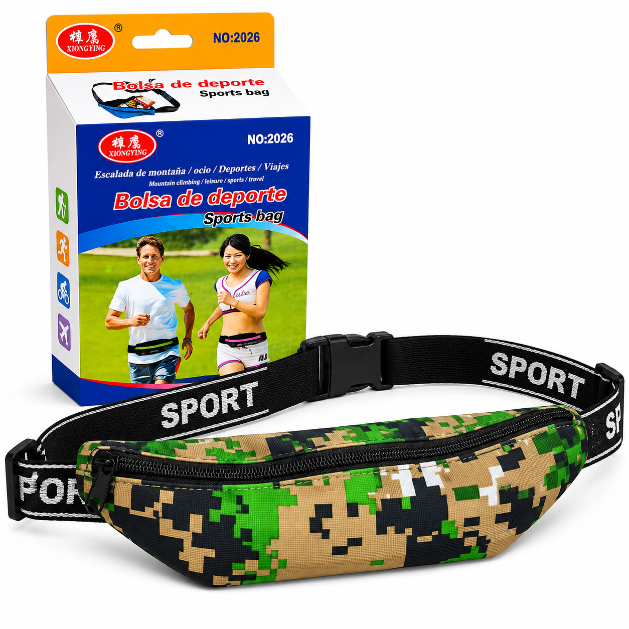 Bolsa Deportiva Tipo Cangurera Camuflaje