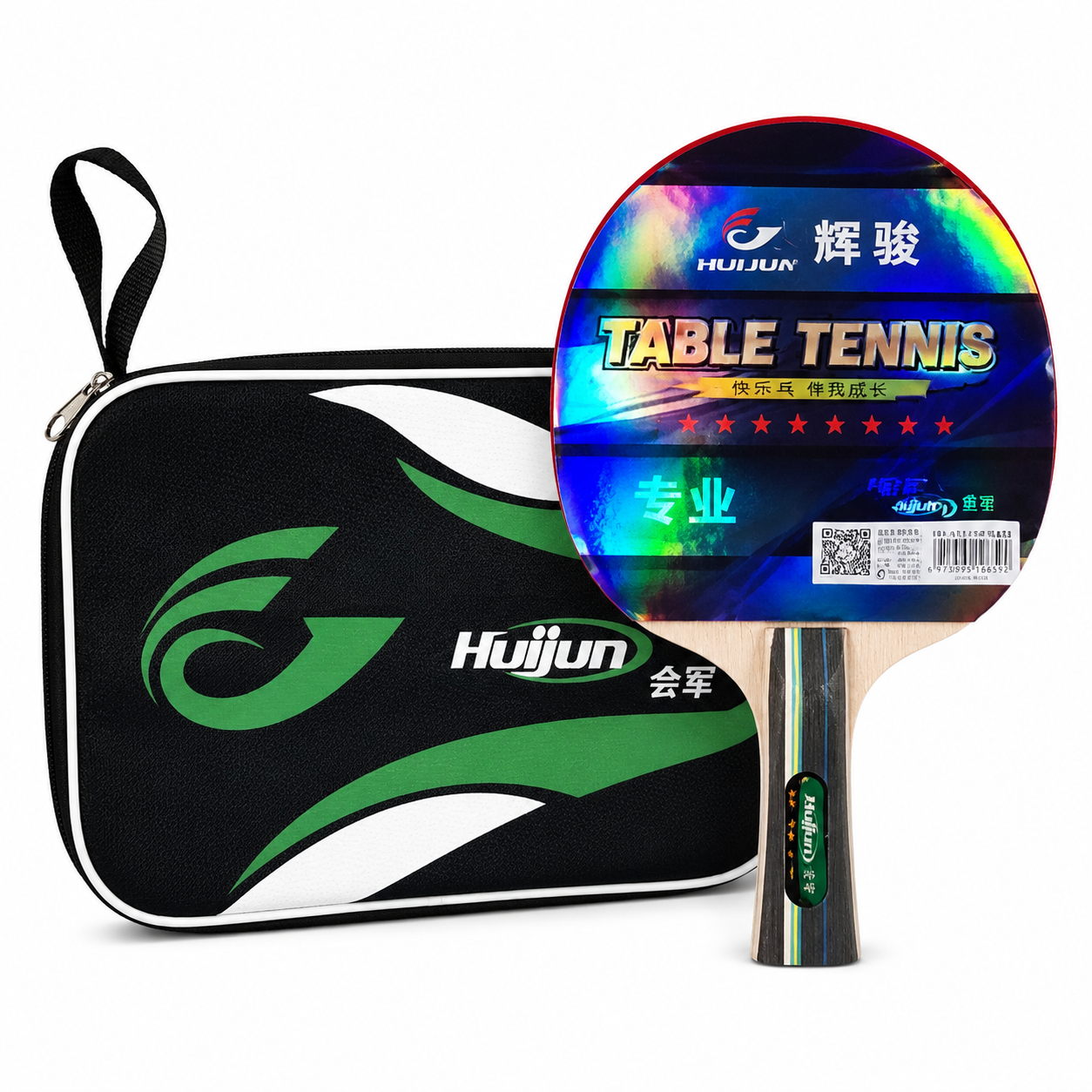 Paleta de Tenis de Mesa Huijun con Funda Protectora