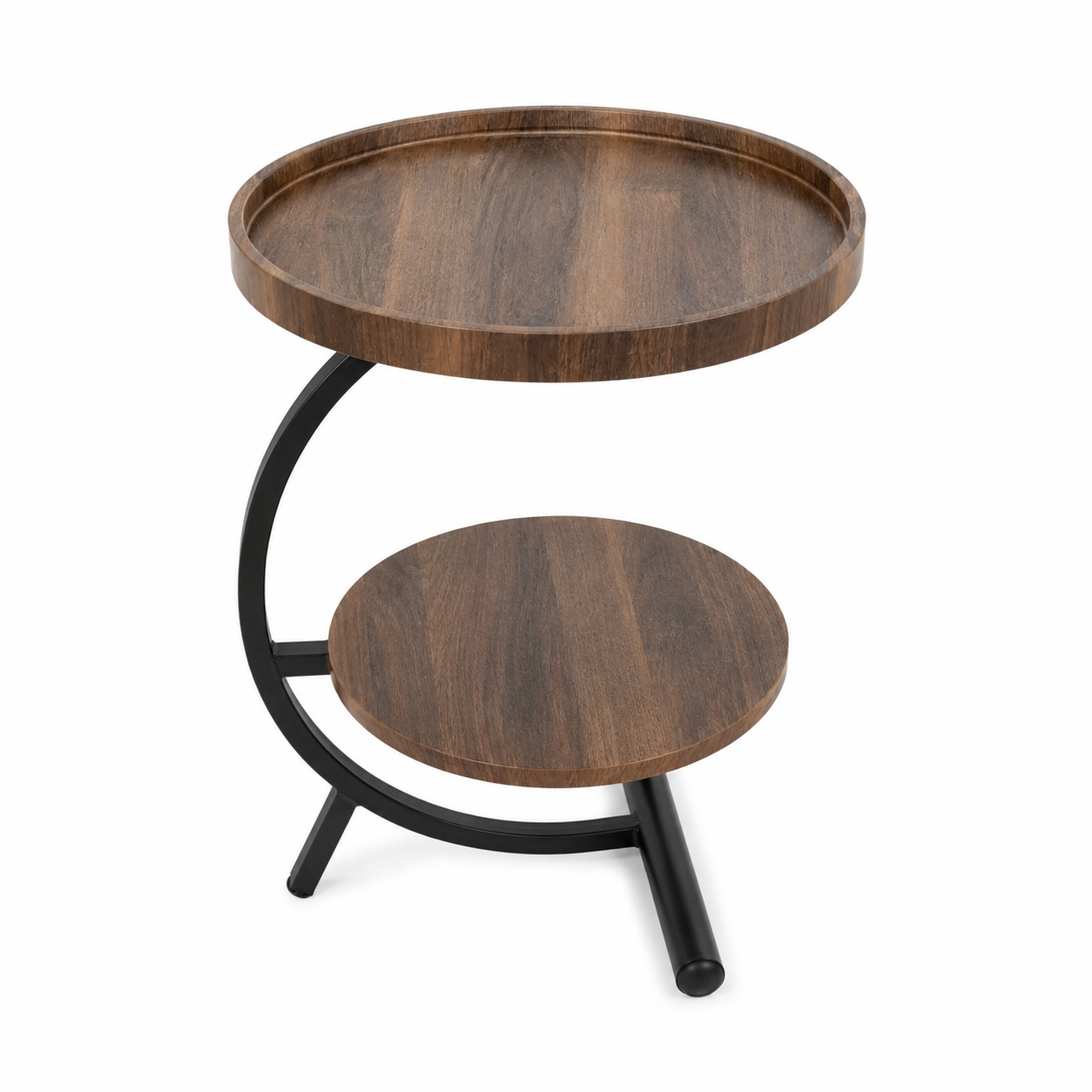 Mesa Auxiliar Doble Nivel Walnut