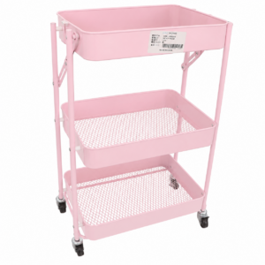Carrito Organizador Metálico de 3 Niveles con Ruedas