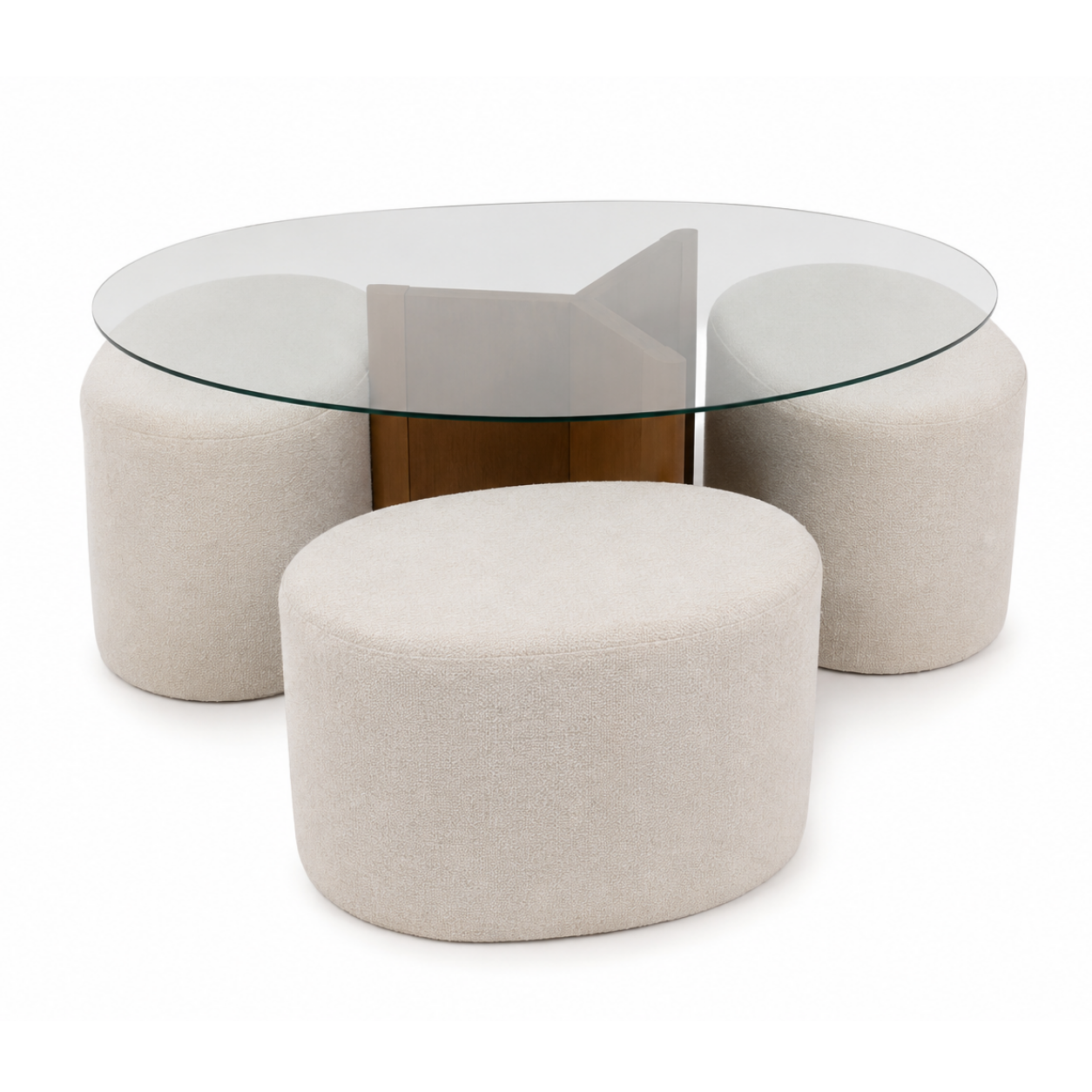 Mesa de centro con 3 bancos estilo luxury