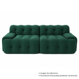 Sofá Contemporáneo Capitoné Verde Esmeralda