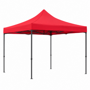 Toldo Plegable 3 × 3 m Color Rojo con Estructura Metálica