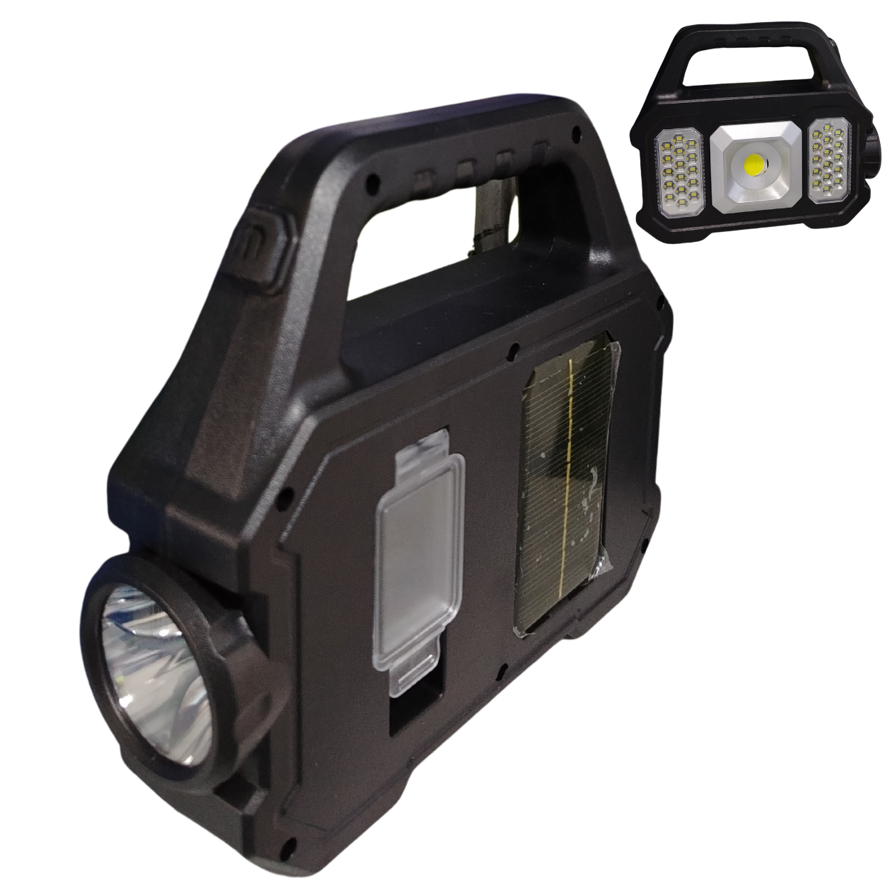 Linterna solar LED multifuncional recargable
