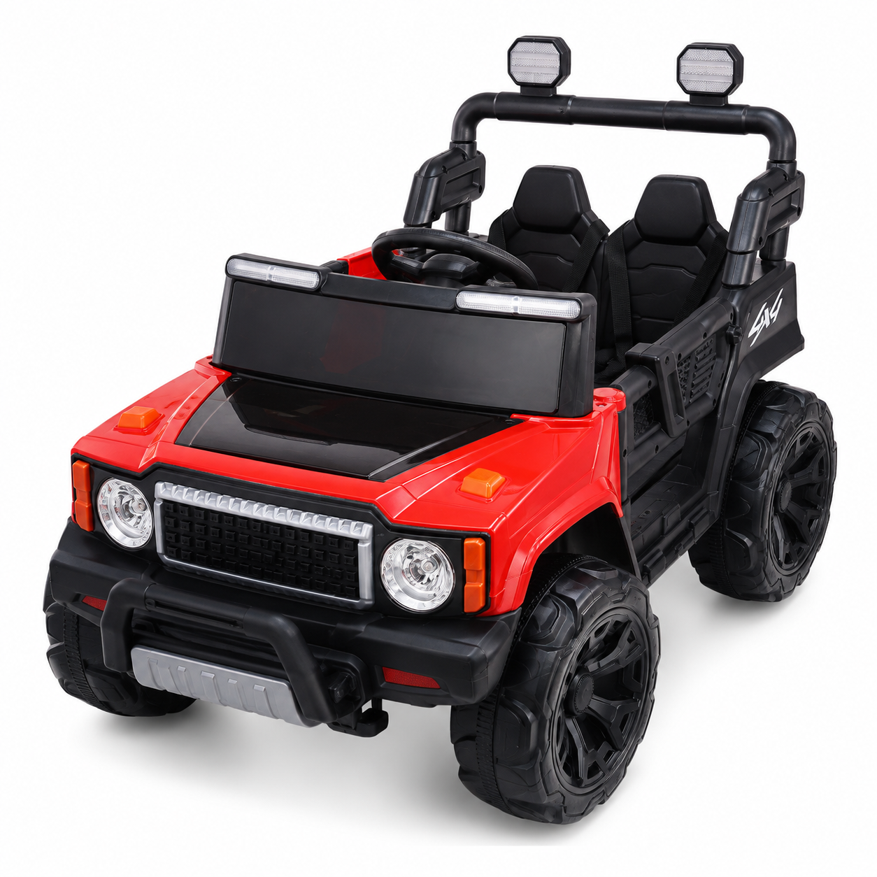 Carro Jeep Eléctrico Infantil 4x4 con Control Remoto – Rojo