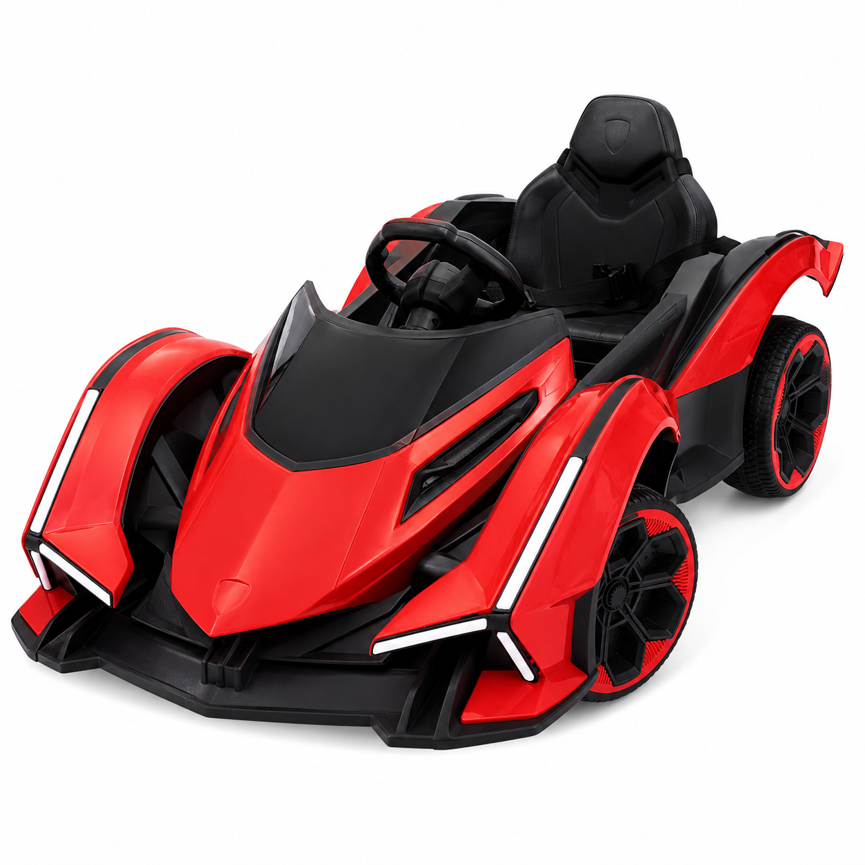 Carro Eléctrico Infantil Futurista con Control Remoto – Rojo