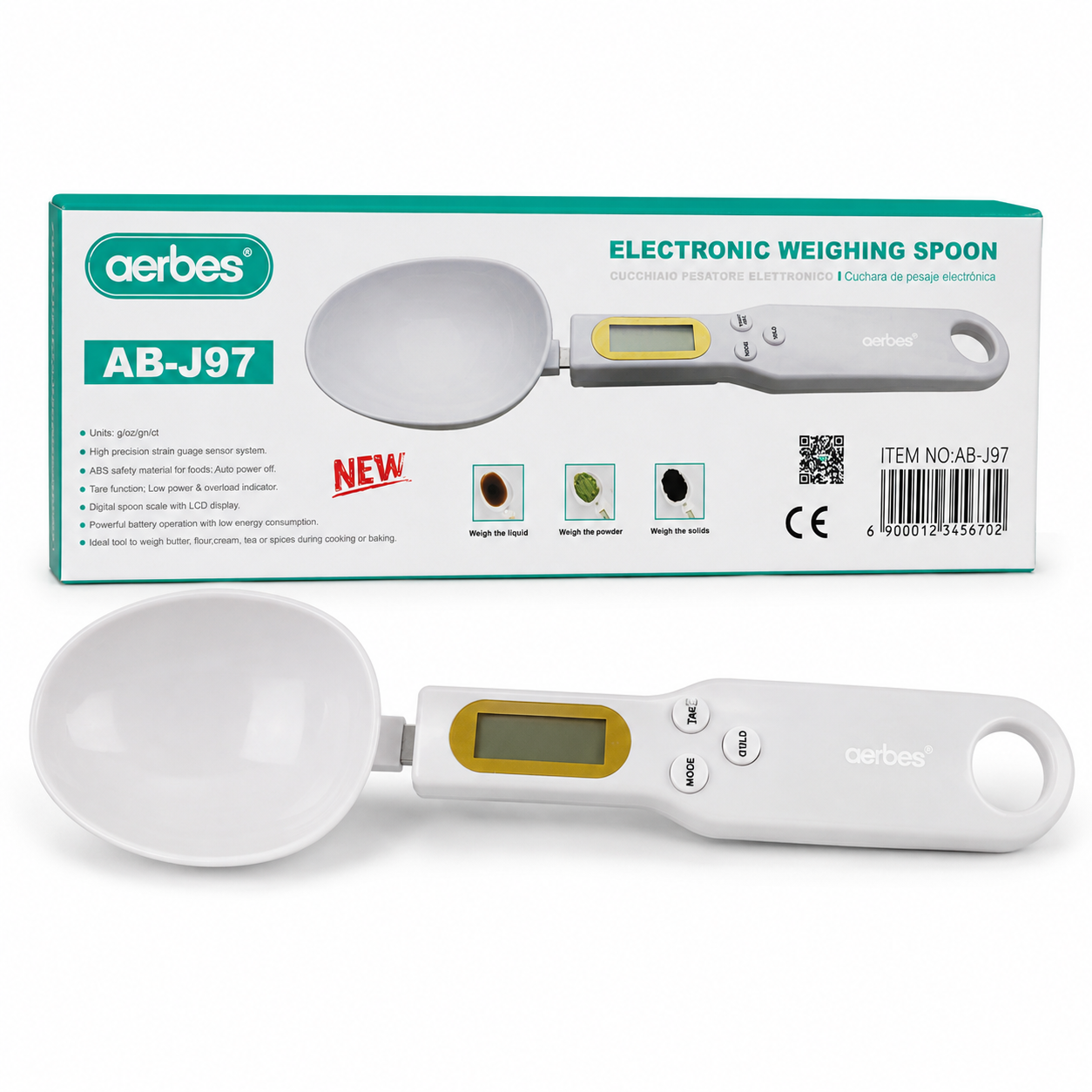 Cuchara de Pesaje Electrónica / Báscula de Cocina Aerbes