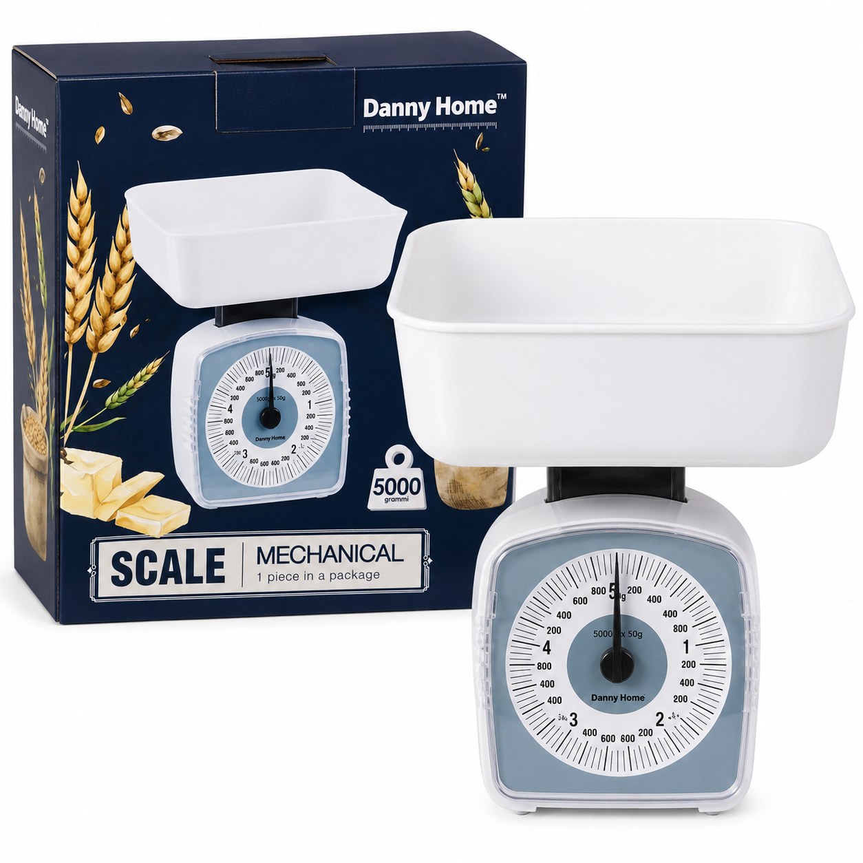 Báscula Mecánica de Cocina (diseño azul) Danny Home 5000g