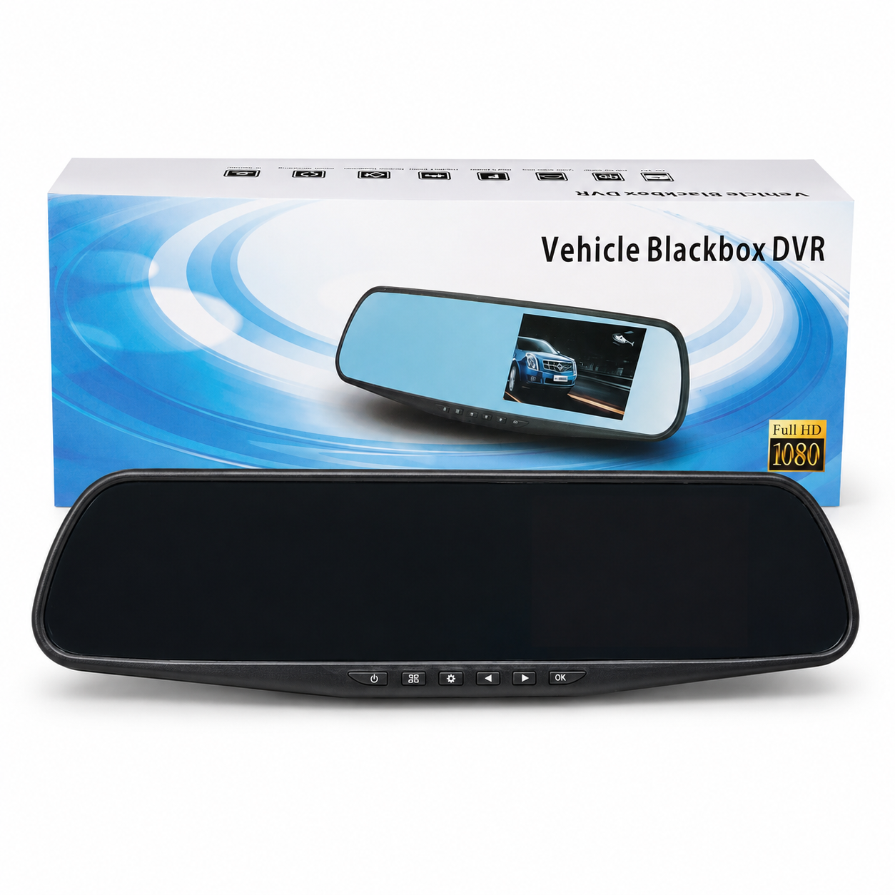 Espejo retrovisor DVR para vehículo Full HD 1080P de 4.5"