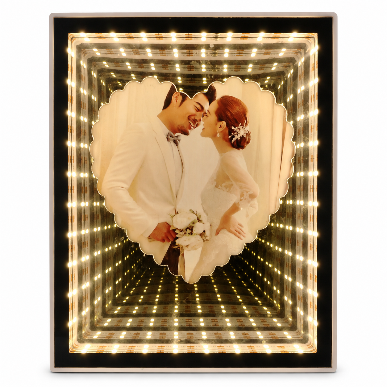 Retratera LED con efecto infinito 3D pequeña