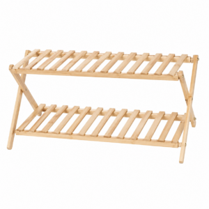 Estante de madera para plantas de 2 niveles
