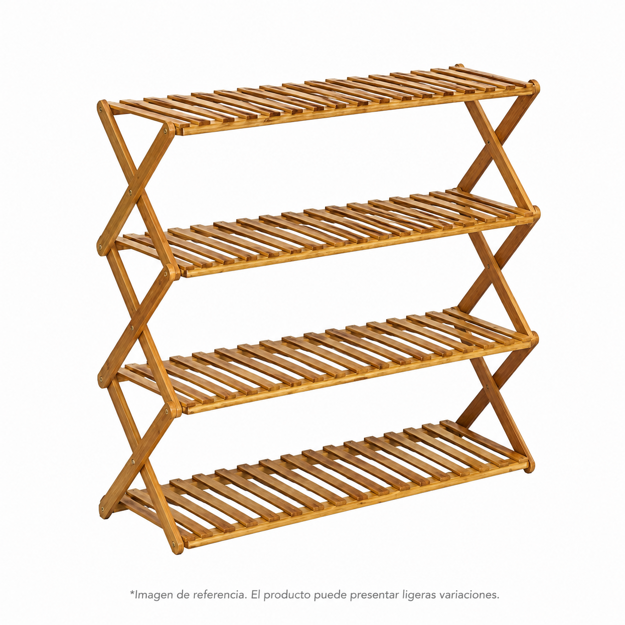 Estante plegable de madera para plantas de 4 niveles