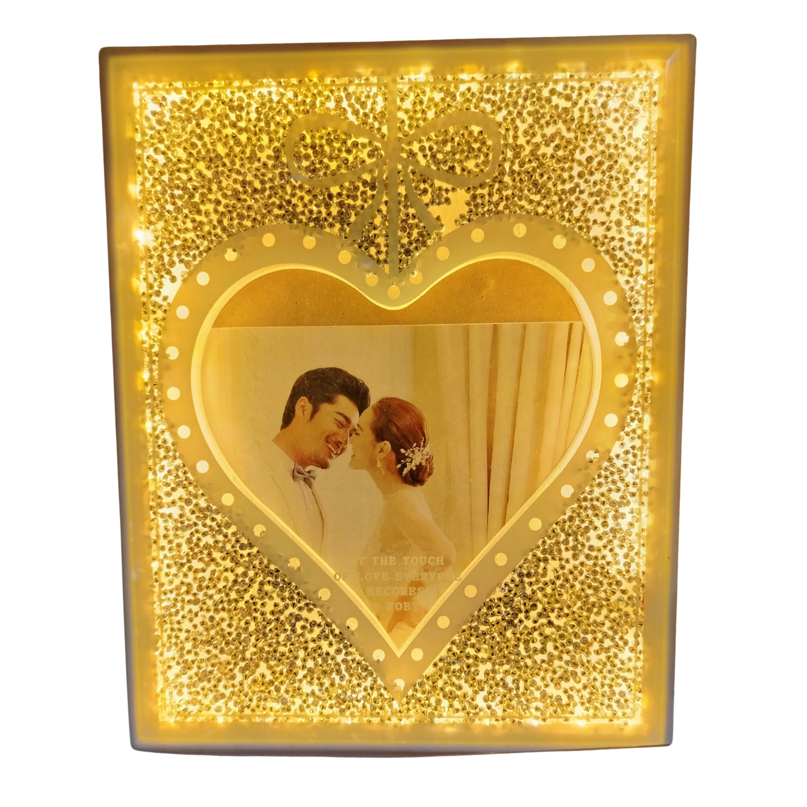 Retratera LED rectangular con diseño de corazón