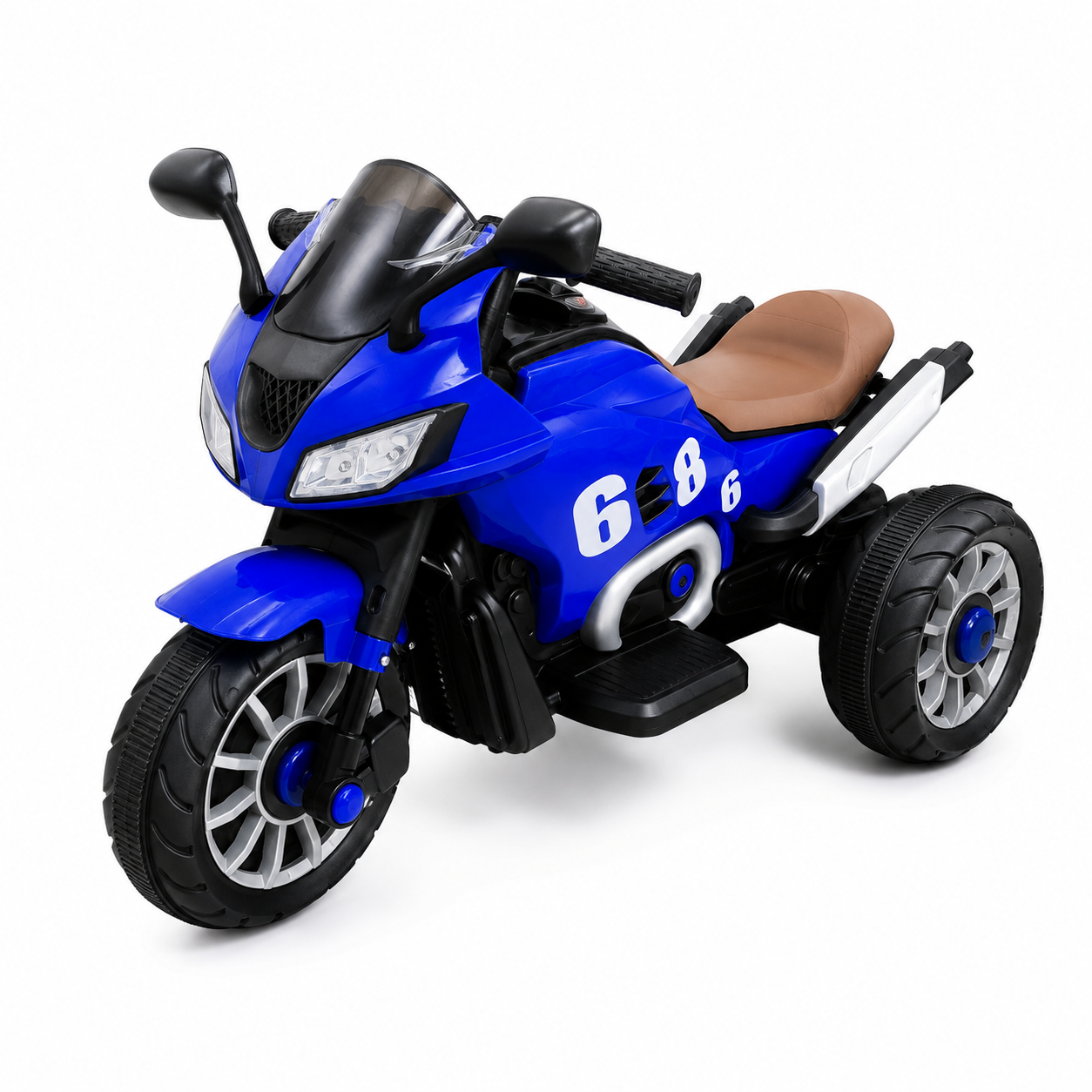 Moto Eléctrica Infantil de 3 Ruedas con Control Remoto – Azul