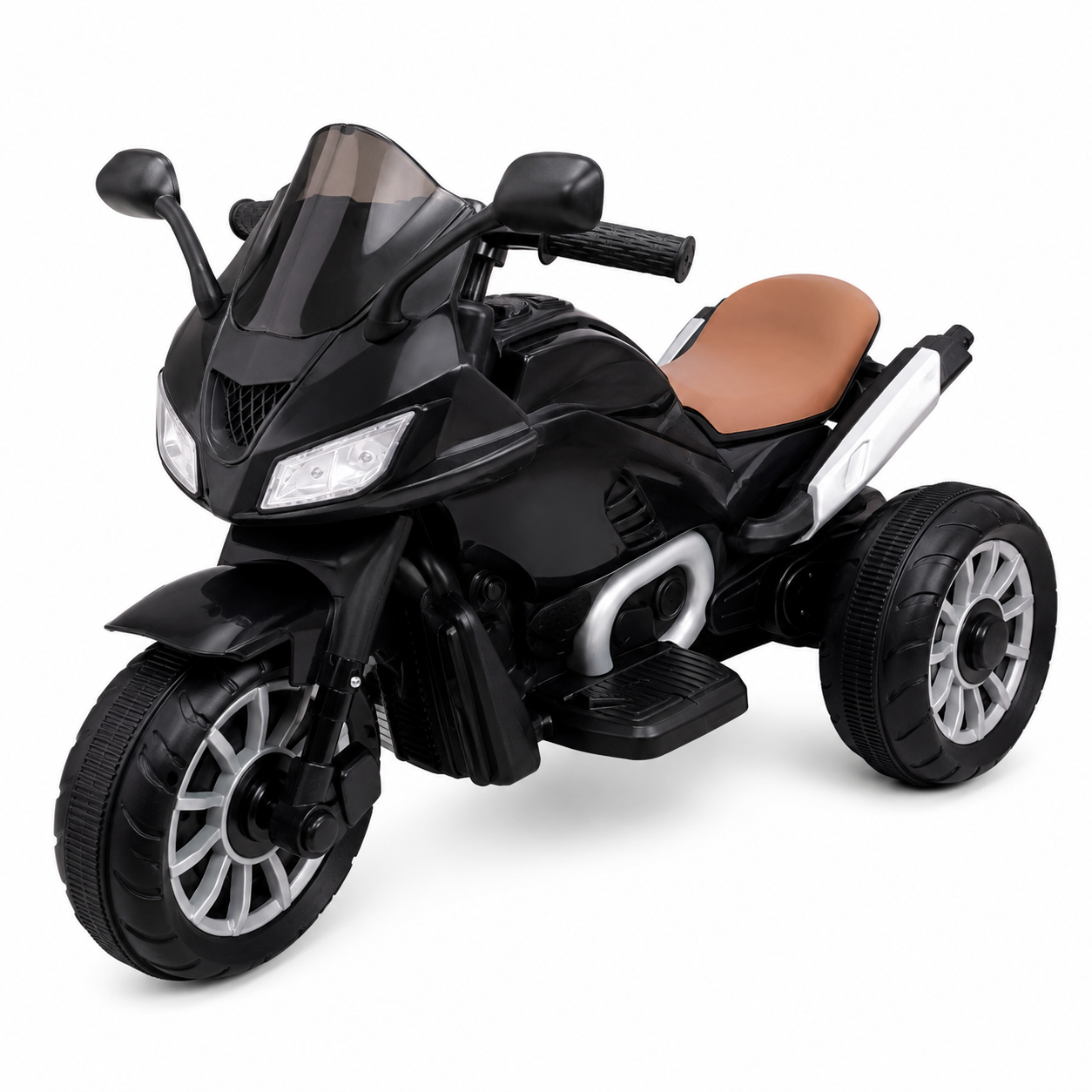 Moto Eléctrica Infantil de 3 Ruedas con Control Remoto – Negra