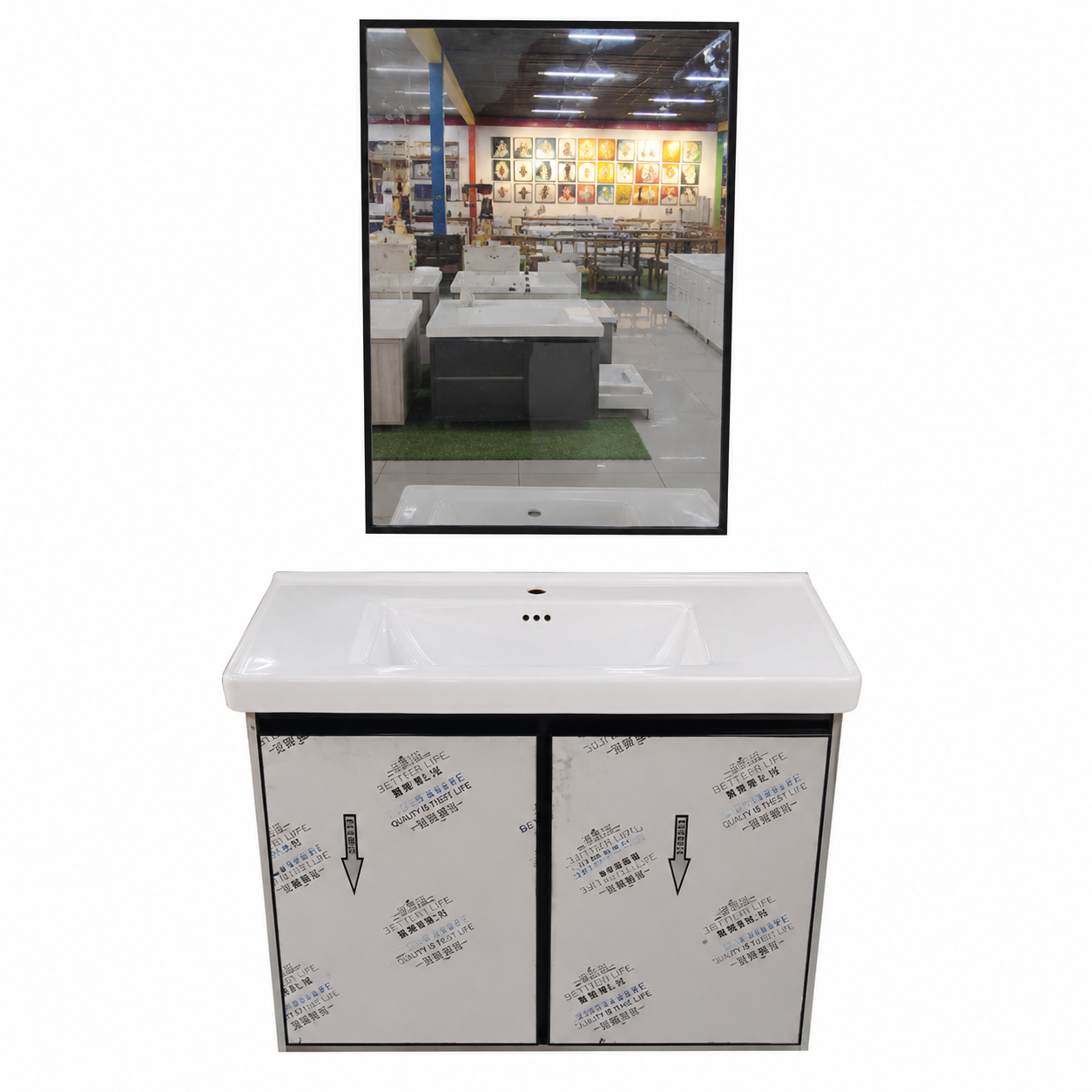 Combo Mueble Lavamanos con Espejo – Juego de Baño / Set de Tocador