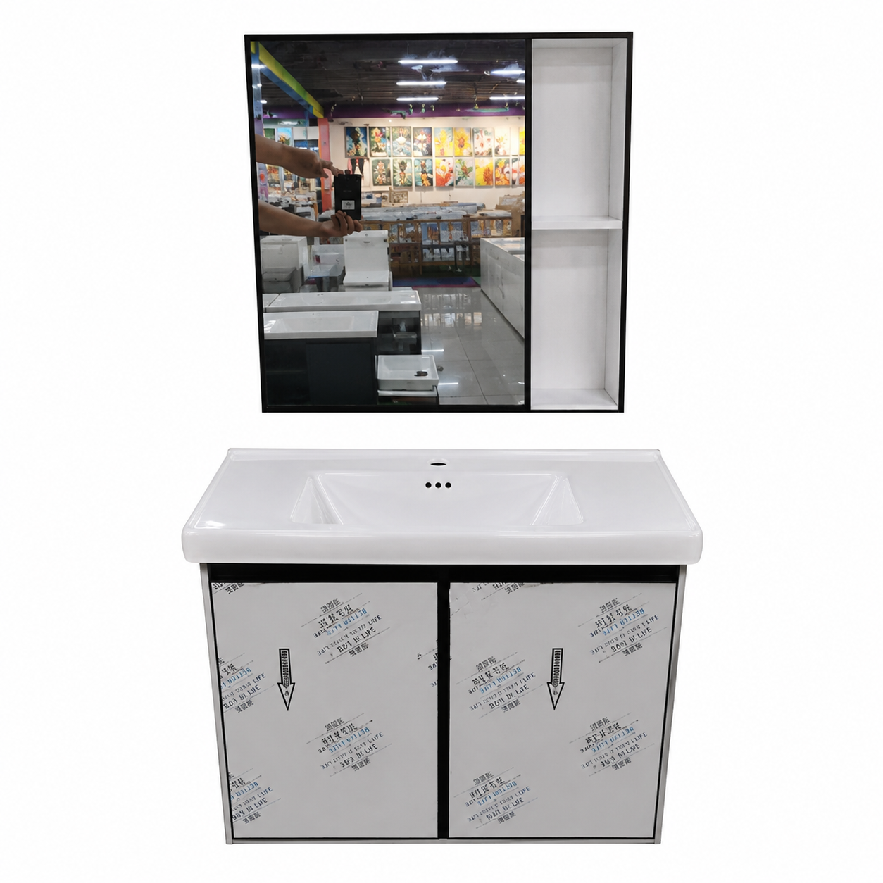 Combo Mueble Lavamanos con Espejo – Juego de Baño / Set de Tocado