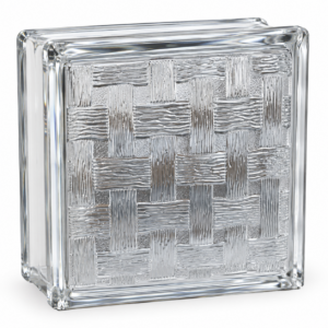 Bloque de Vidrio Decorativo Diseño Tejido 190x190x80mm