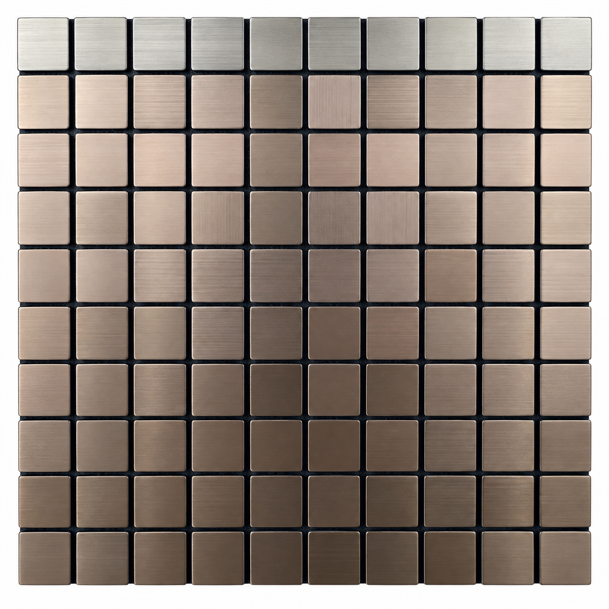 Malla de Mosaico Metálico Cobre/Bronce (cuadros) – 30x30cm
