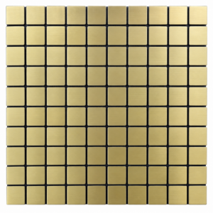 Malla de Mosaico Metálico Dorado Mate (cuadros) – 30x30cm