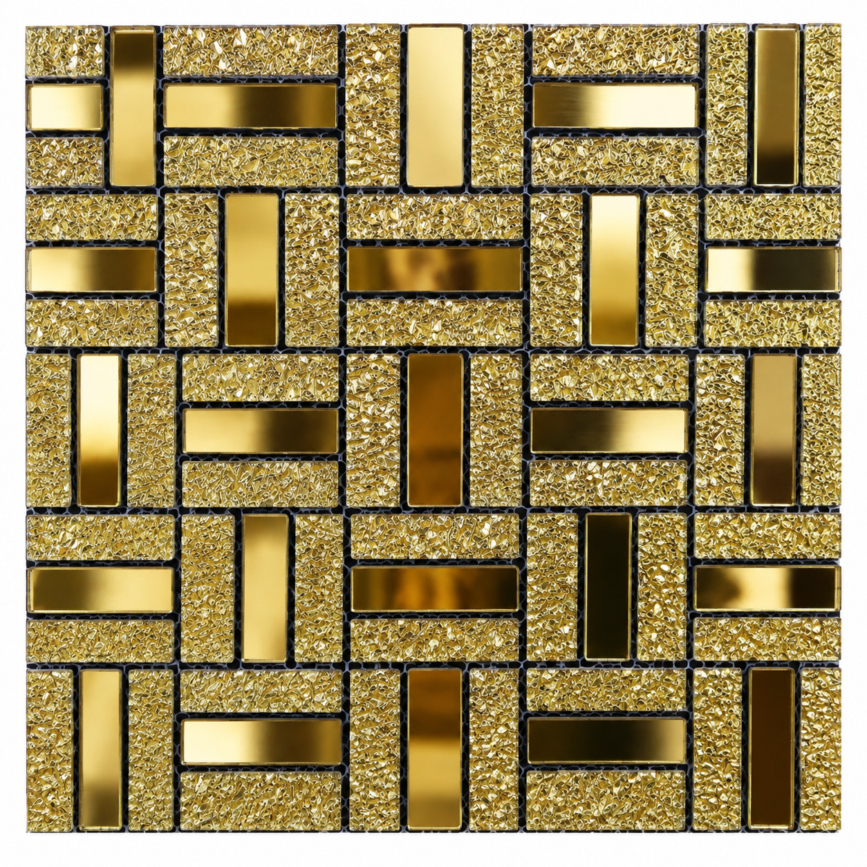 Malla de Mosaico de Vidrio Dorado/Espejo – 30x30cm