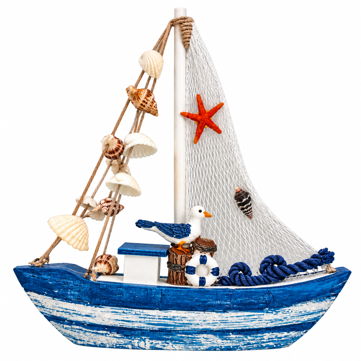 Barquito velero decorativo de madera (adorno náutico / velero decorativo/barco)