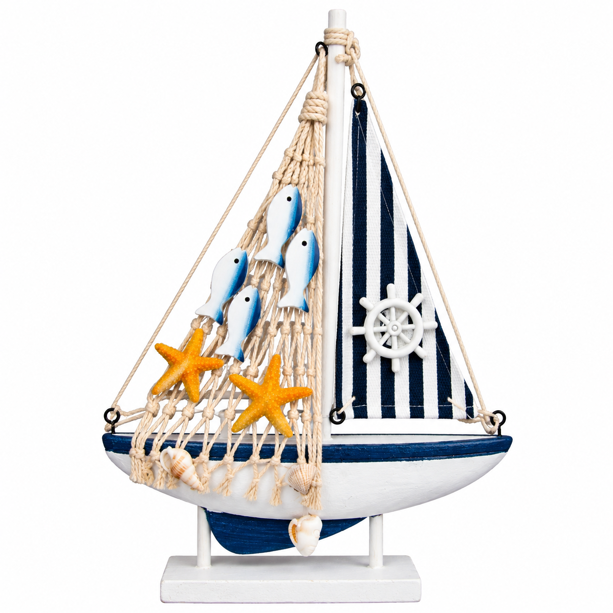 Barquito velero decorativo de madera (adorno náutico / velero decorativo/barco)