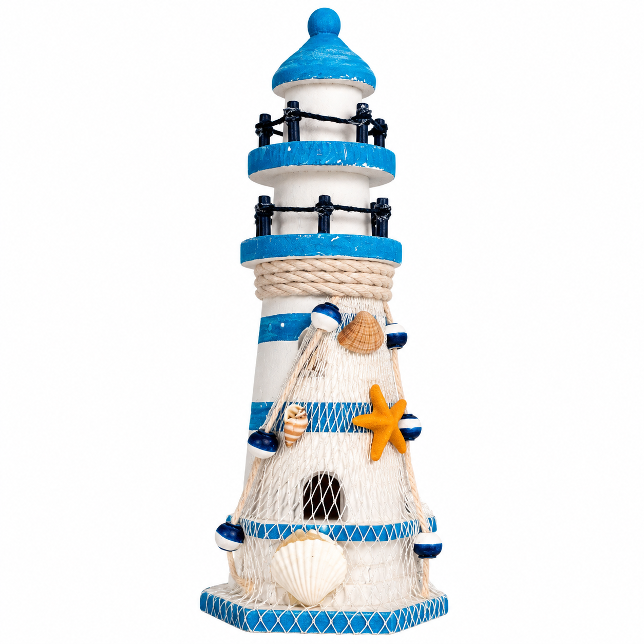 Faro Decorativo de Madera – Adorno Náutico