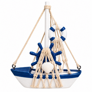Barquito Decorativo de Madera – Adorno Náutico