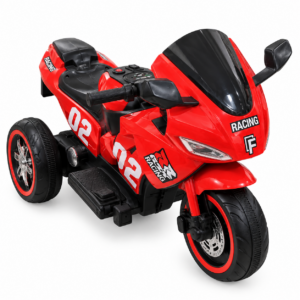 Motocicleta eléctrica de 3 ruedas para niños, estilo racing