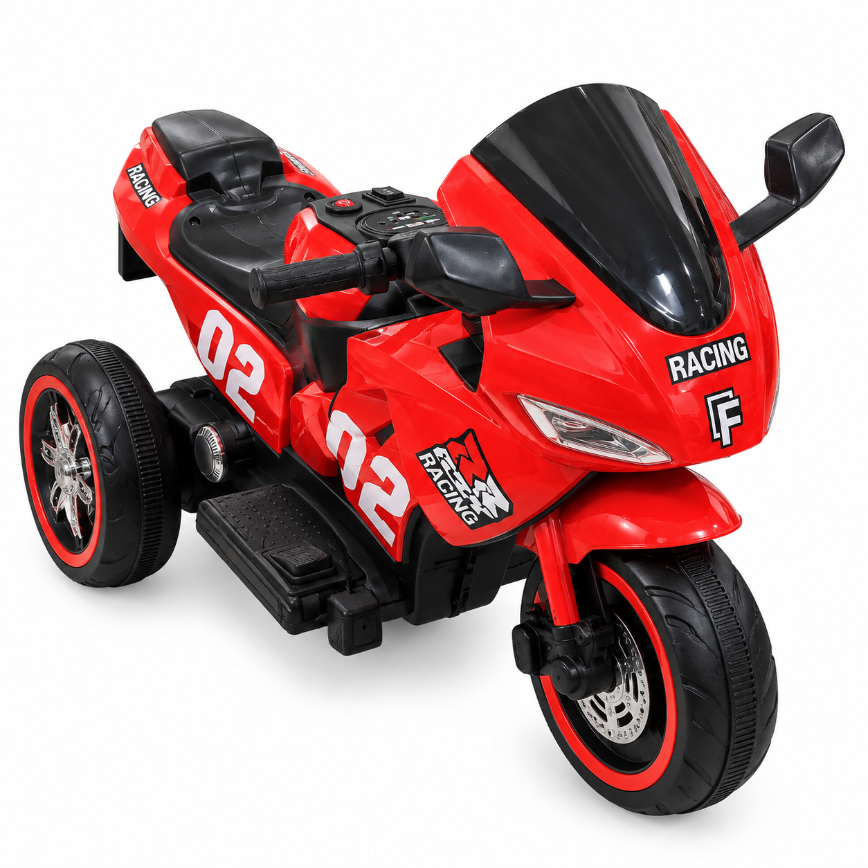 Motocicleta eléctrica de 3 ruedas para niños, estilo racing