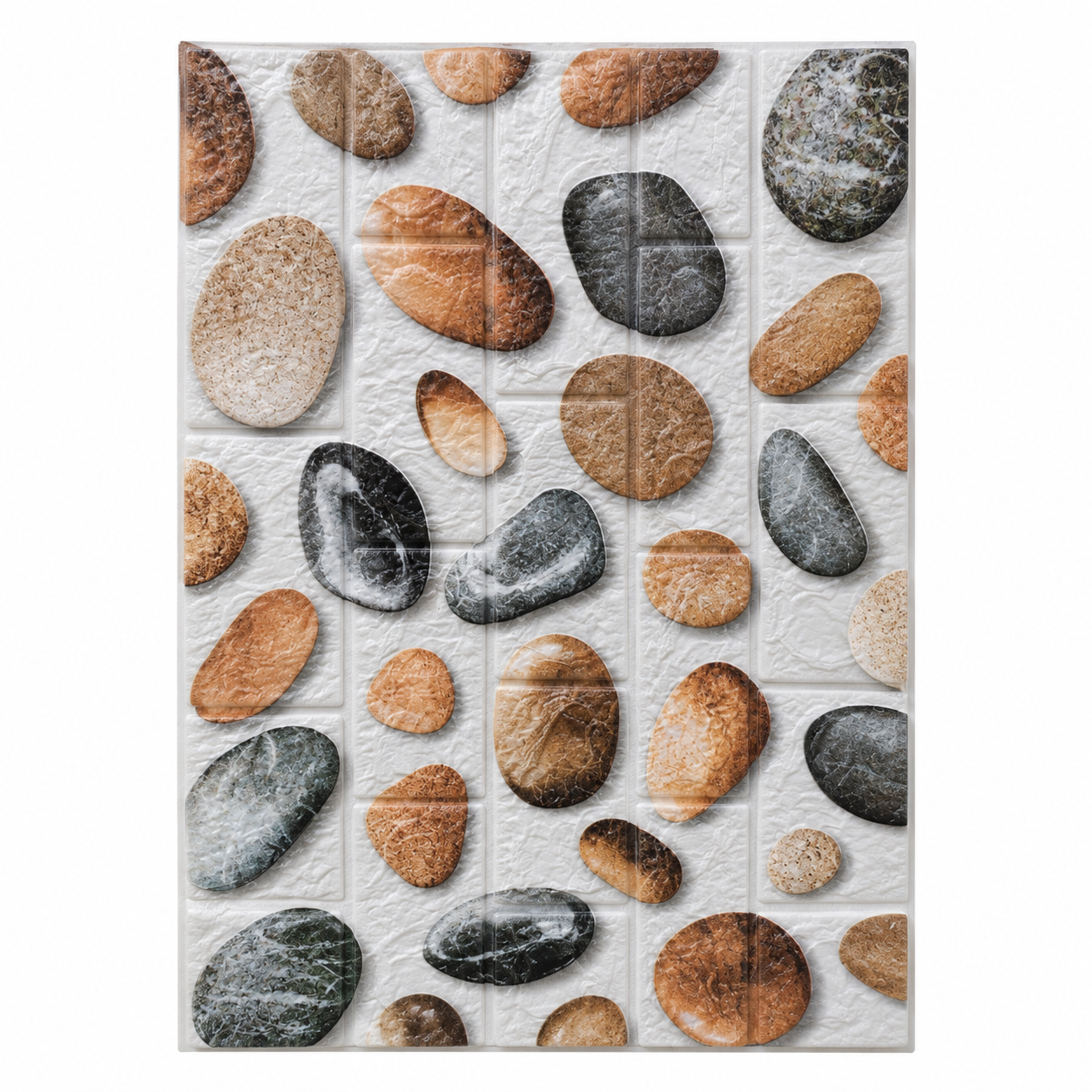 Panel decorativo 3D autoadhesivo tipo ladrillo, color verde jaspeado