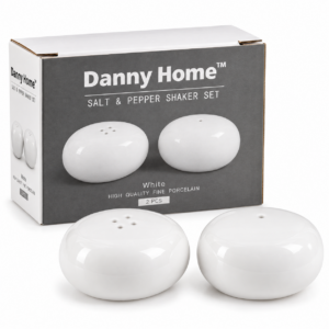 Set de salero y pimentero de porcelana – blanco