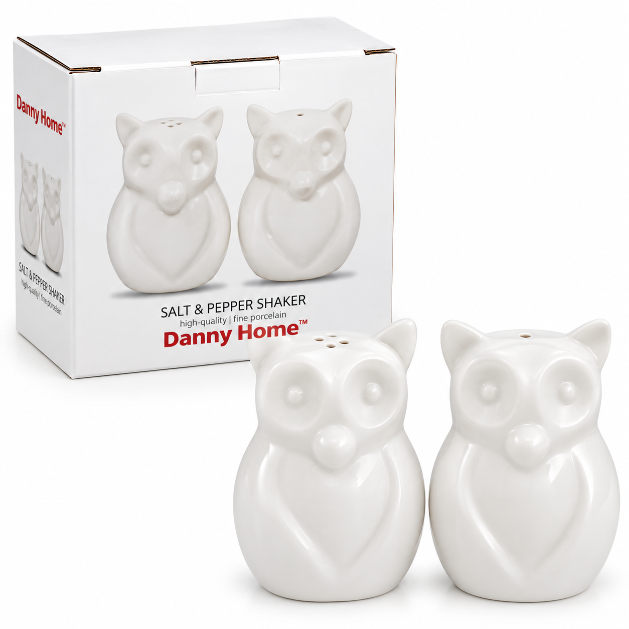 Set de salero y pimentero de porcelana – zorritos