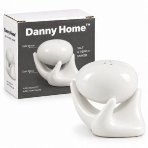 Salero de porcelana con base de mano