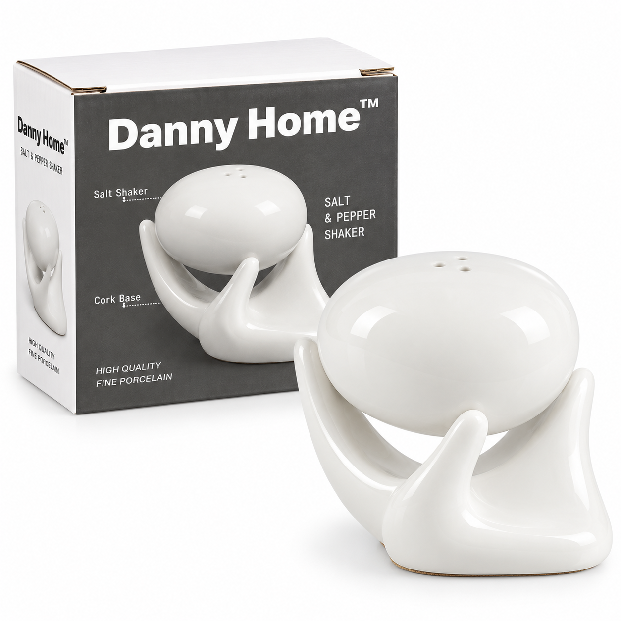 Salero de porcelana con base de mano