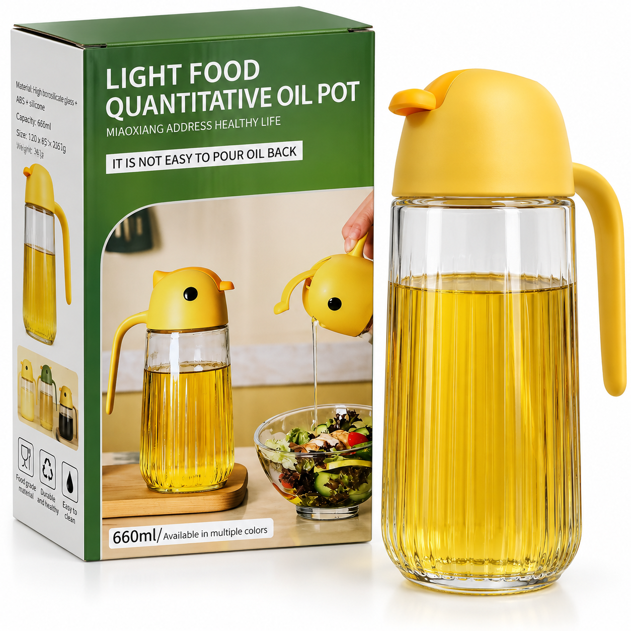 Aceitera con tapa automática – pollito 🐥
