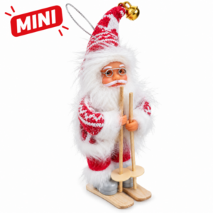 Santa Claus mini con esquís / Muñeco decorativo de Papá Noel