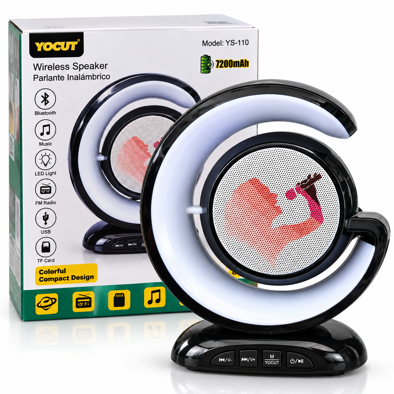 Lámpara LED con Parlante Bluetooth y Efecto de Luz Decorativa
