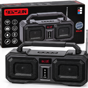 Parlante Solar Bluetooth Portátil 902SUN con Radio FM, USB y Tarjeta de Memoria