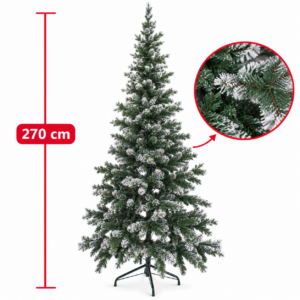 Árbol de Navidad verde con baño de nieve de 270 cm / Pino navideño nevado