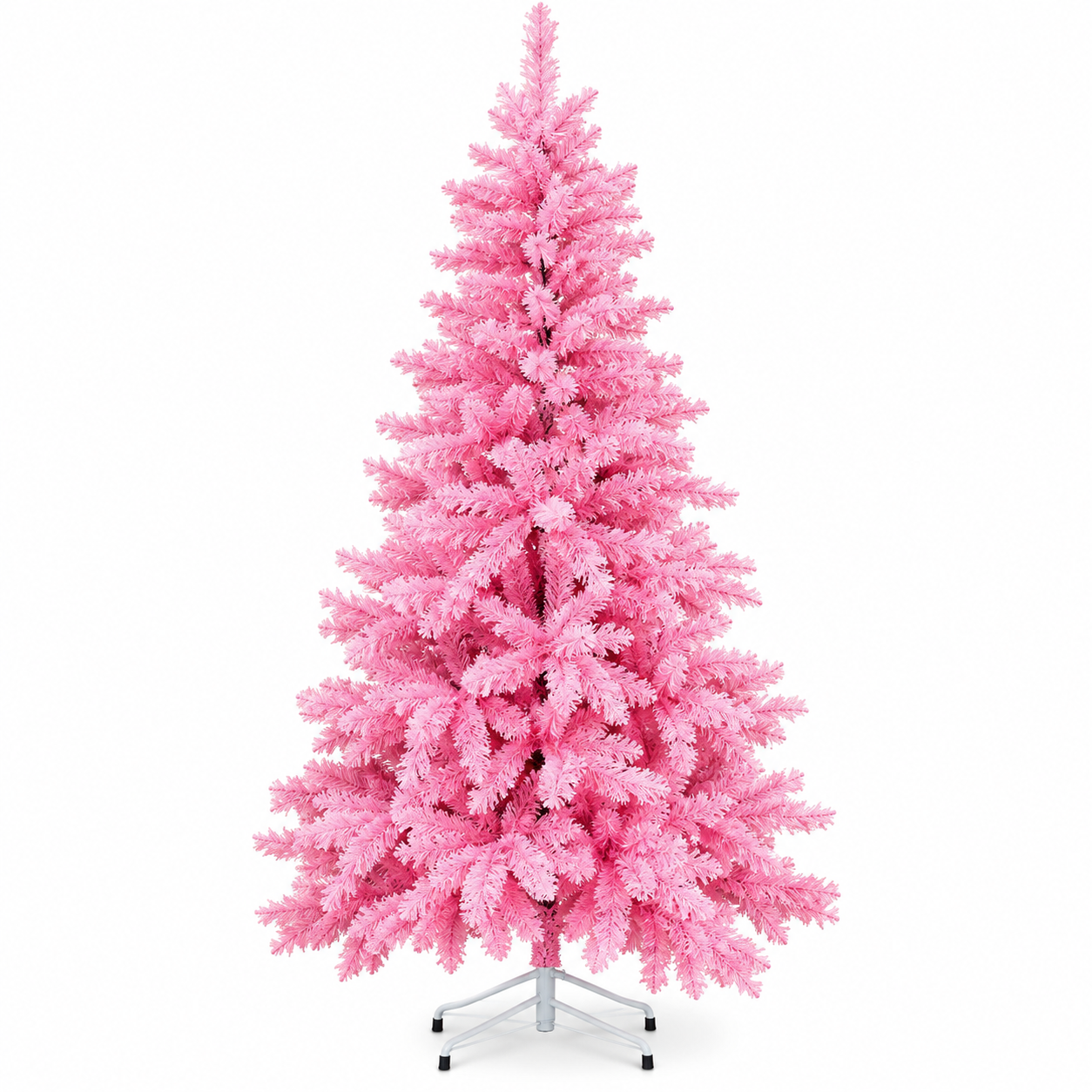 Árbol de Navidad Rosado de 180 cm – Pino Navideño Artificial Rosa Pastel con Efecto Nevado Blanco
