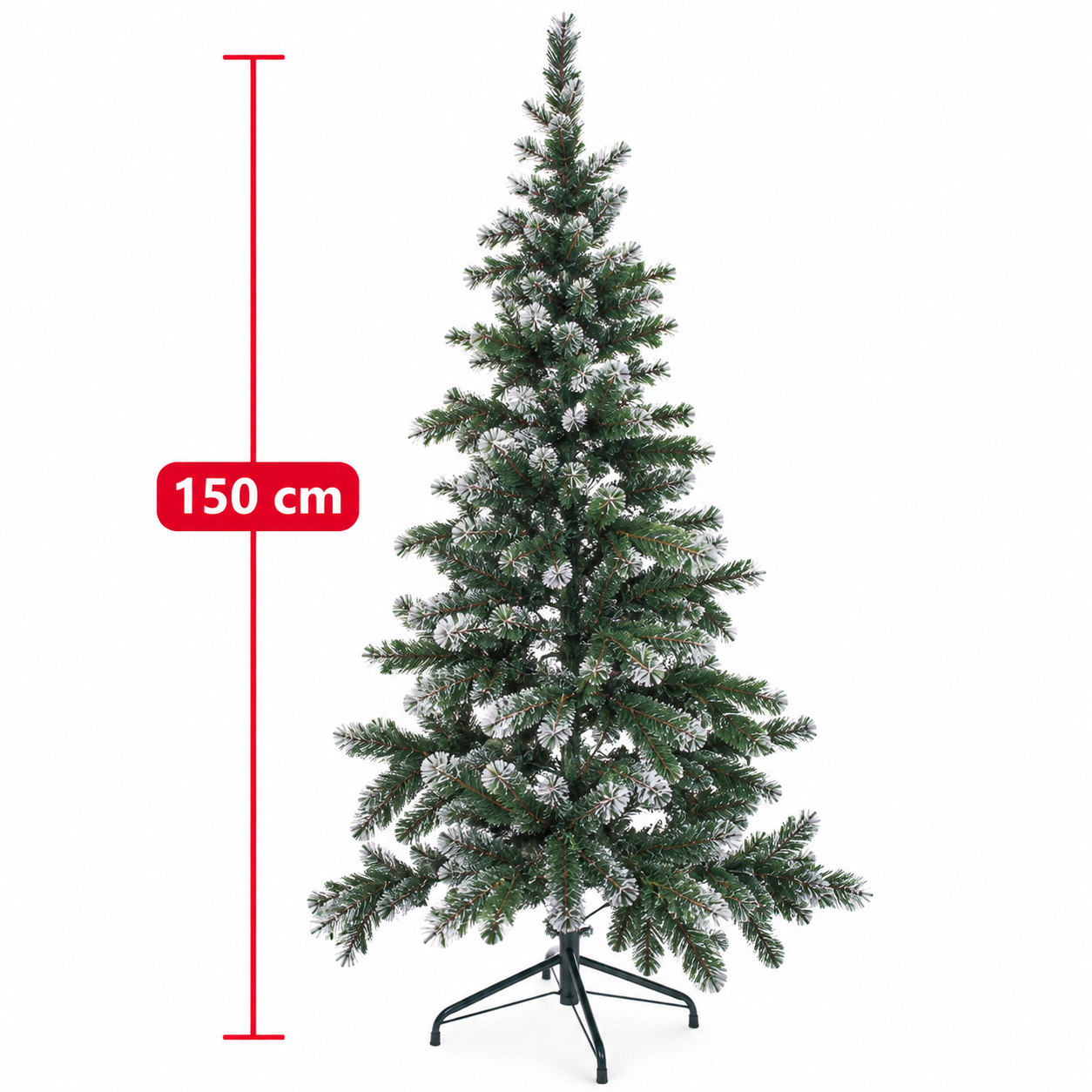 Árbol de Navidad verde con baño de nieve de 150 cm / Pino navideño nevado