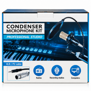 Micrófono Condensador Profesional Kit de Estudio para Grabar, Podcast y YouTube