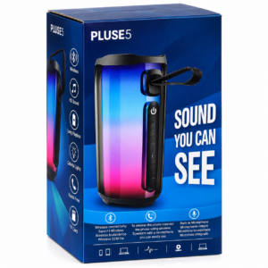 Parlante Bluetooth Portátil PLUSE5 con Luz RGB, Micrófono Integrado y Manos Libres