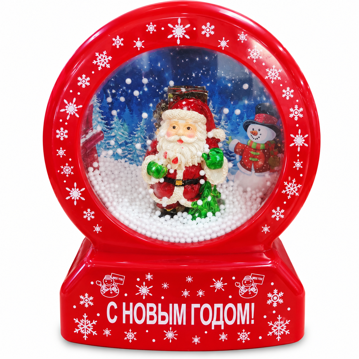 Globo de Nieve Navideño Redondo Santa Claus / Papá Noel Musical con Efecto de Nevada – Adorno Decorativo de Navidad