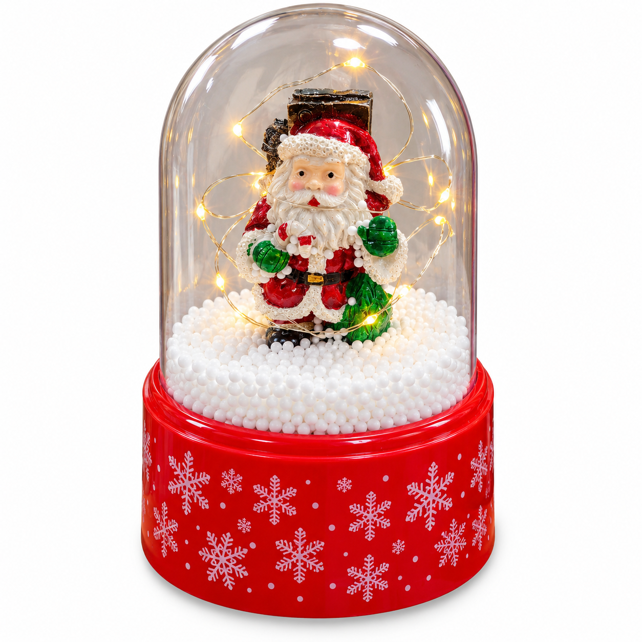 Globo de Nieve Navideño Santa Claus / Papá Noel Musical con Efecto Volcán de Nieve – Esfera Decorativa de Navidad
